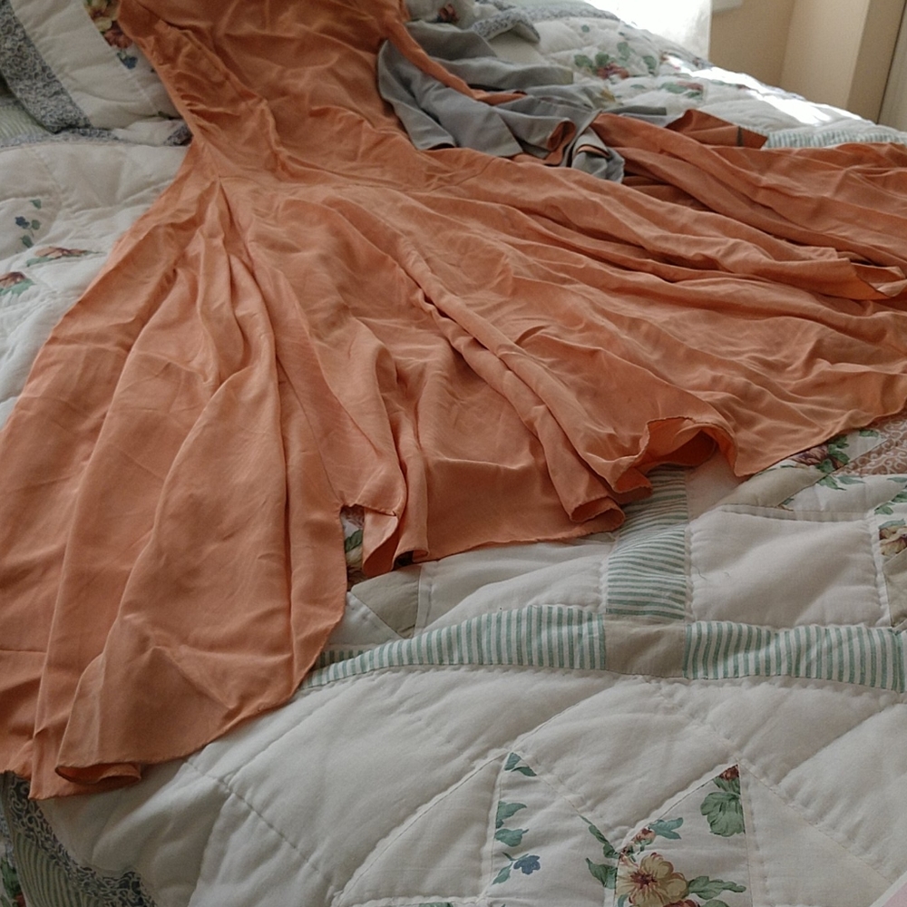 TRUE ANTIQUE 1920s Asymmetrical SILK MOIRE Marvelous FLAPPER DRESS - Picture 3 of 15